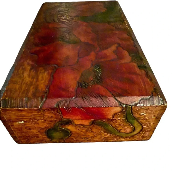 Antique Engraved Wood Cigar Box Ibor City - Picture 2 of 7